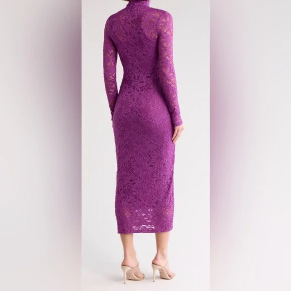 NWT AFRM Vibrant Purple Lace dress with slip - Picture 2 of 8
